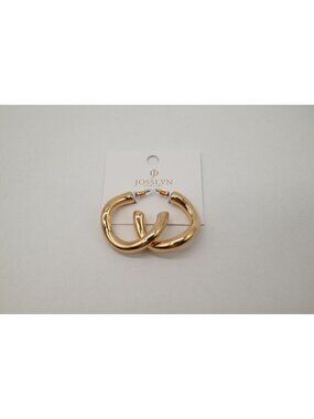 NWT Josslyn Gold Tone Hoop Earrings Classic Statement Fashion Jewelry Gift